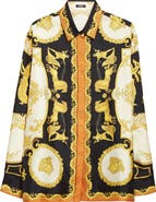 Versace Hall of Heroes Silk Button-Up Shirt