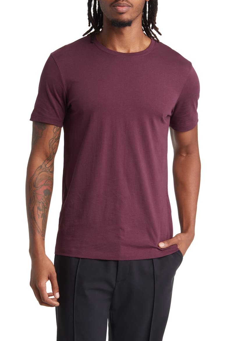 Crewneck Pima Cotton T-Shirt, Main, color, WINETASTING