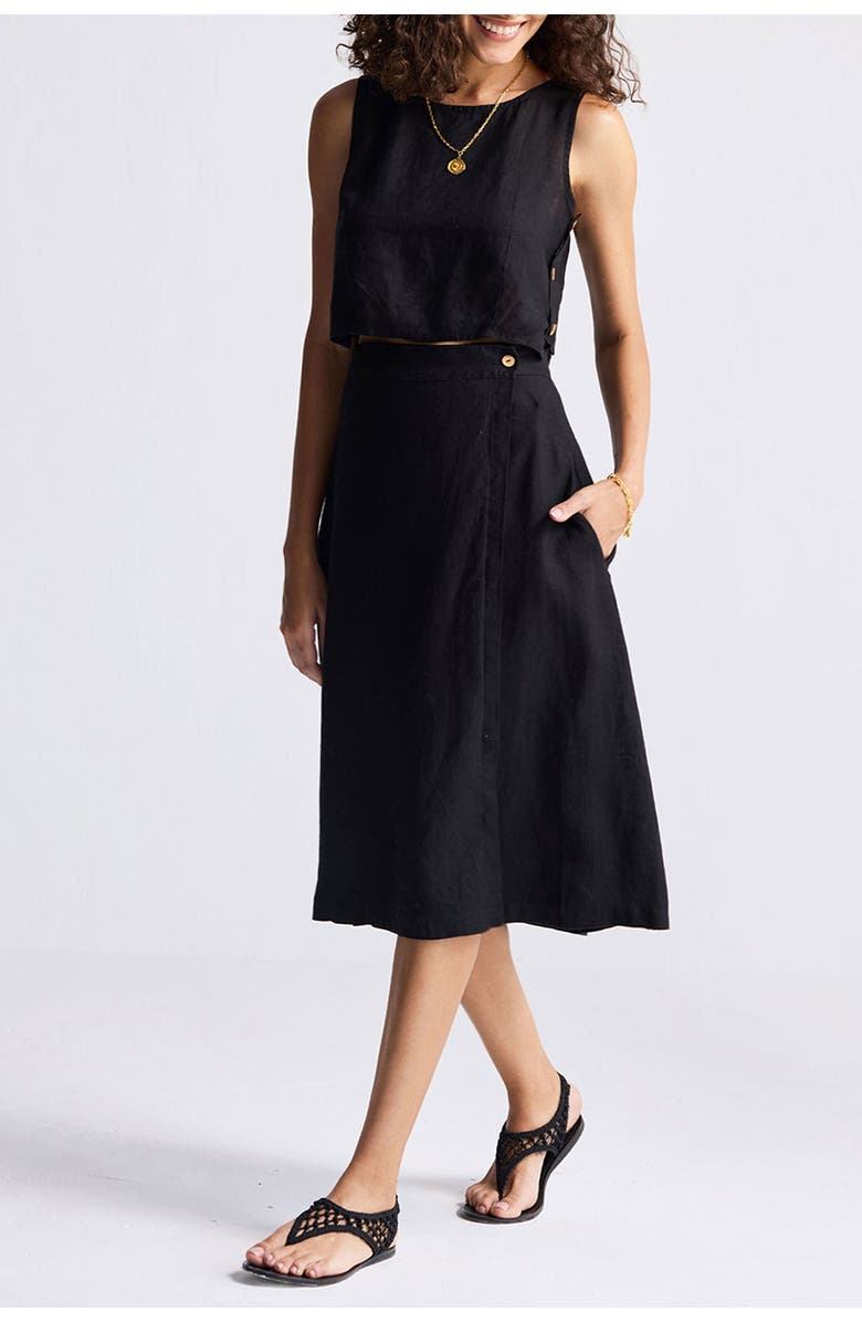 Reistor Overlap Midi Skirt, Alternate, color, Black
