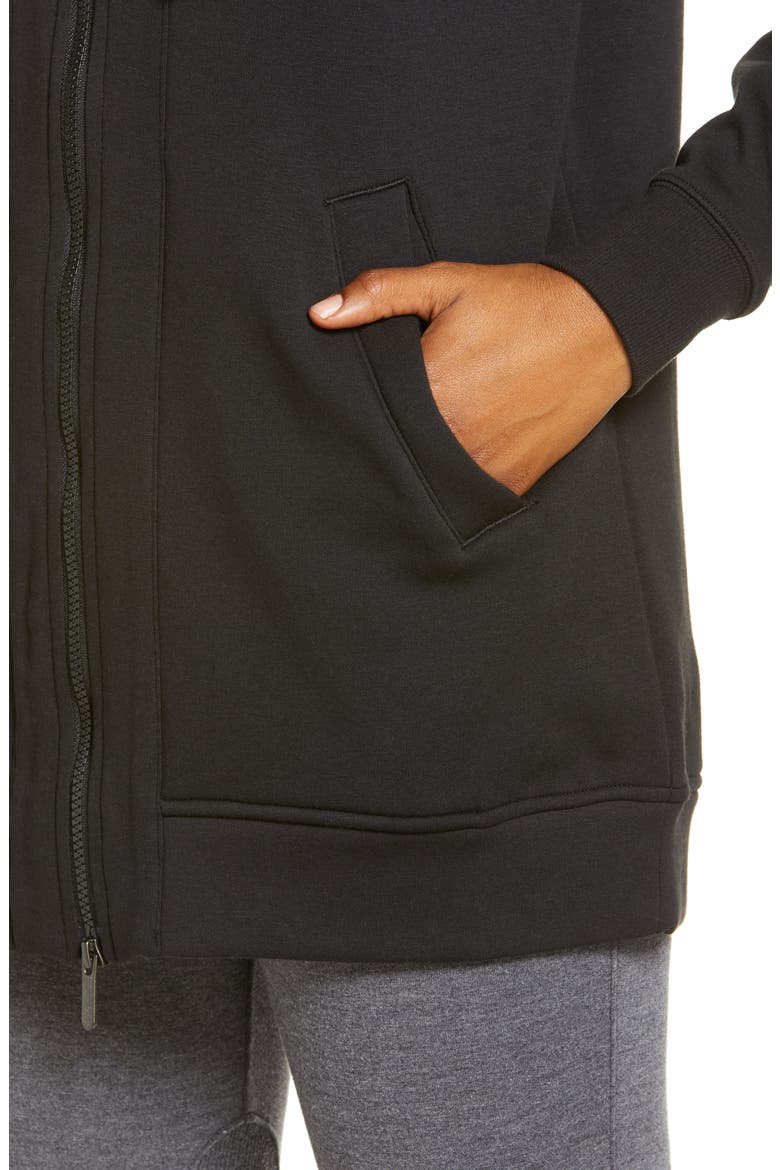 Amazing Long Full Zip Hoodie, Alternate, color, BLACK