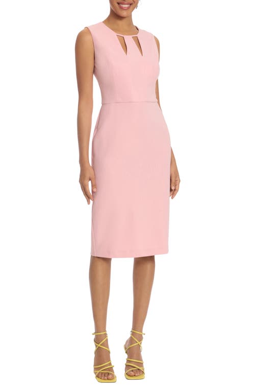 Donna Morgan Cutout Sheath Midi Dress In Shell Pink