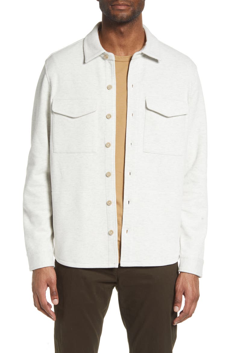 Cotton Blend Shirt Jacket, Main, color, H WHITE/LT H GREY