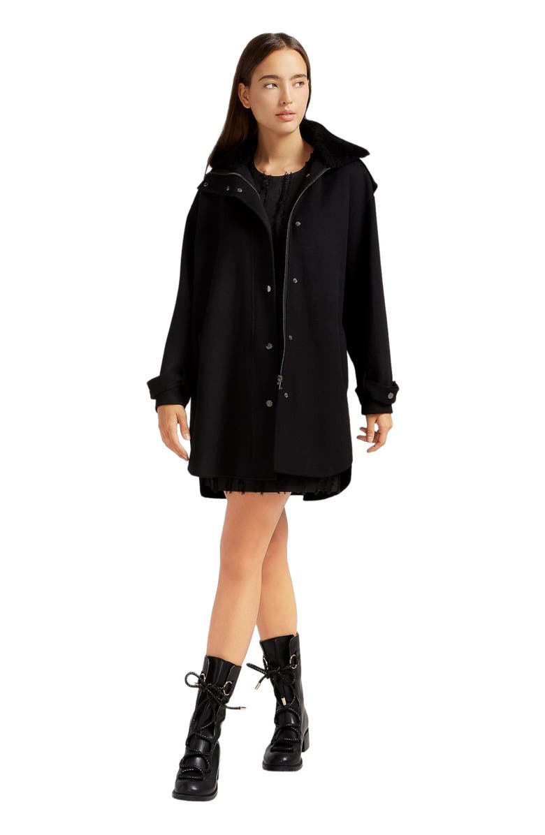 Belle & Bloom Heavy Hearted Detachable Hooded Coat, Main, color, Black