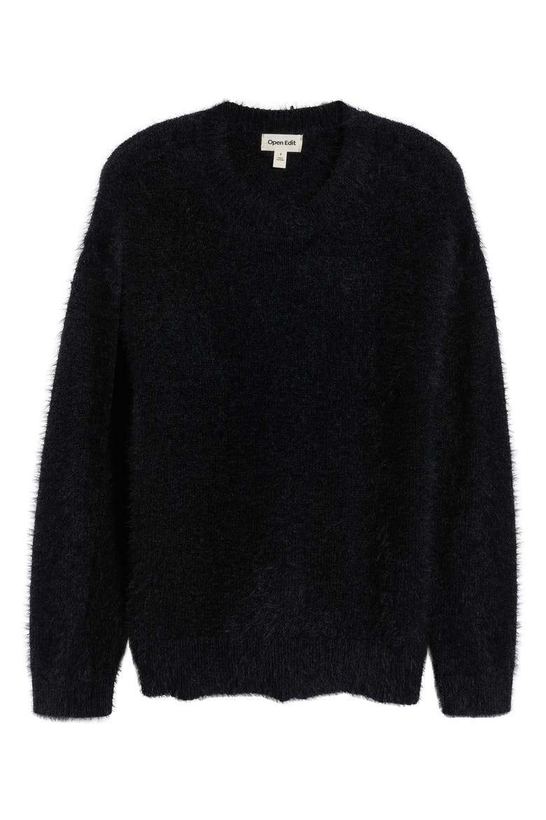 Boyfriend Sweater, Alternate, color, BLACK