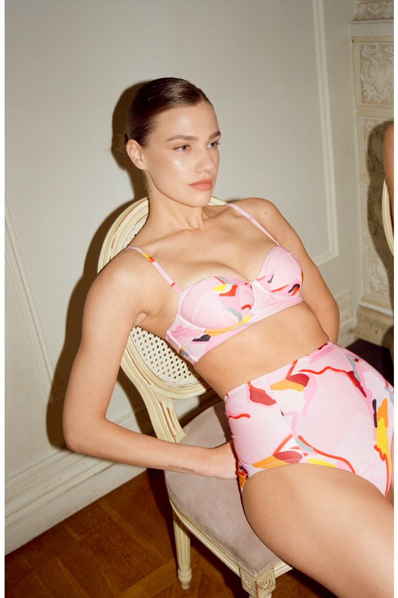 Aurora Bloom Underwire Bikini Top, Alternate, color, Pink