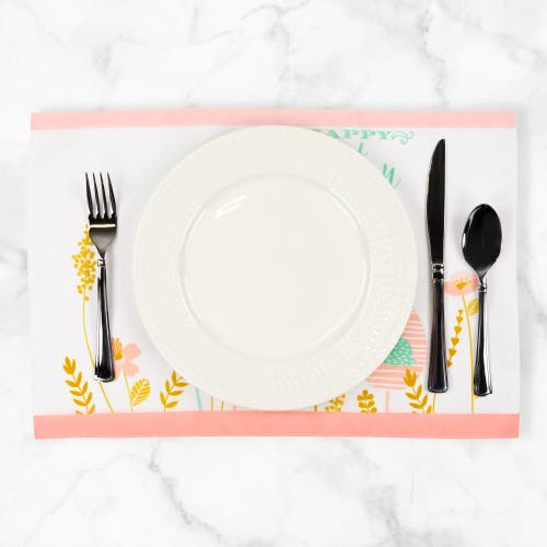 Northlight Set Of 4 Pastel Eggs Happy Easter Floral Placemats In White