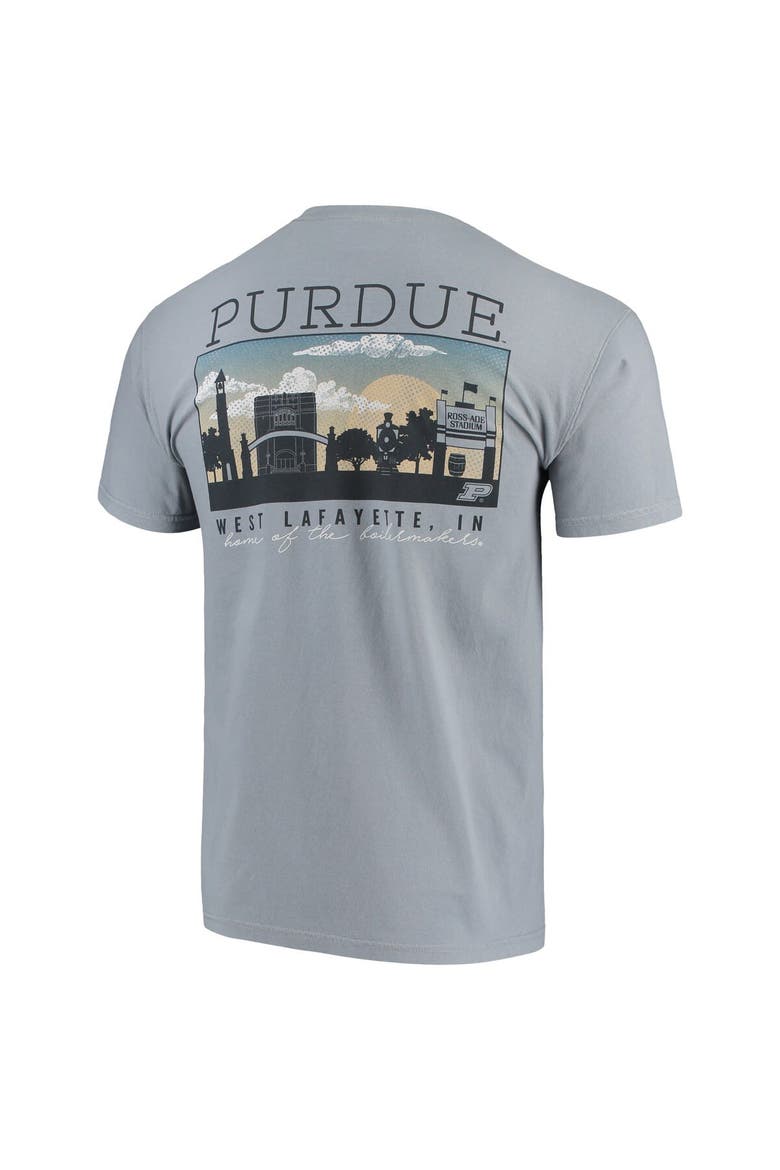 Men's Gray Purdue Boilermakers Team Comfort Colors Campus Scenery T-Shirt, Alternate, color, Gray