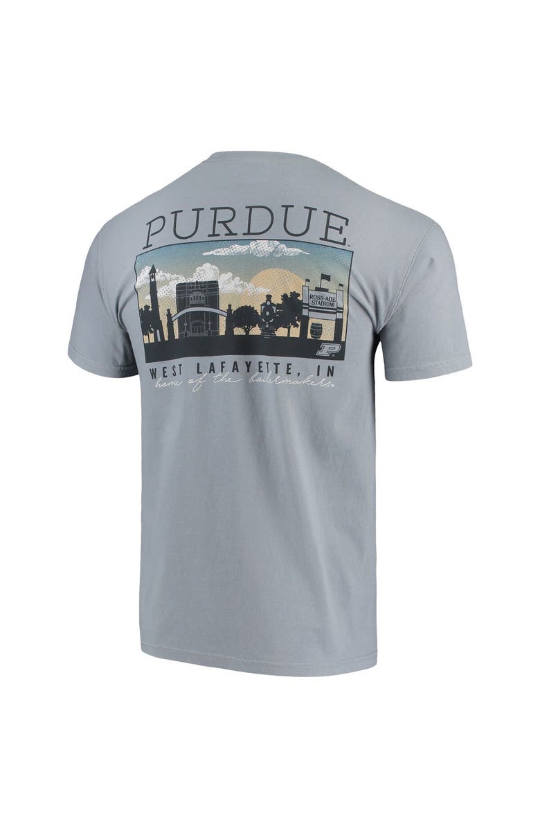 IMAGE ONE Men's Gray Purdue Boilermakers Team Comfort Colors Campus Scenery T-Shirt, Alternate, color, 