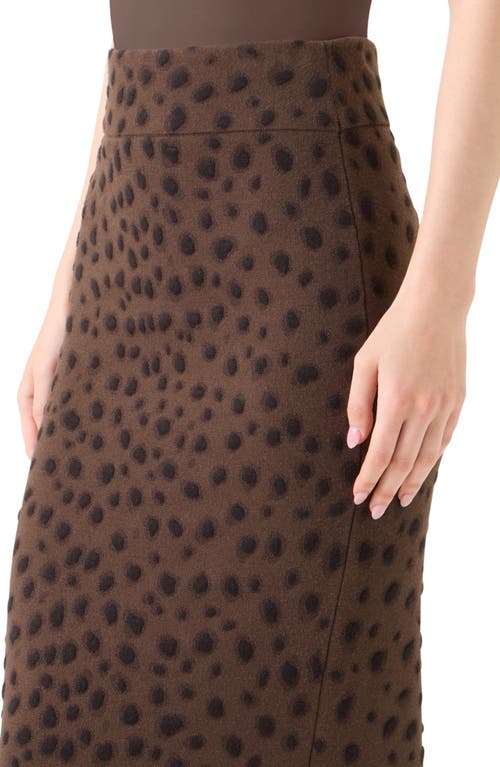 Akris Punto Abstract Dot Stretch Virgin Wool Knit Tube Skirt In Brown