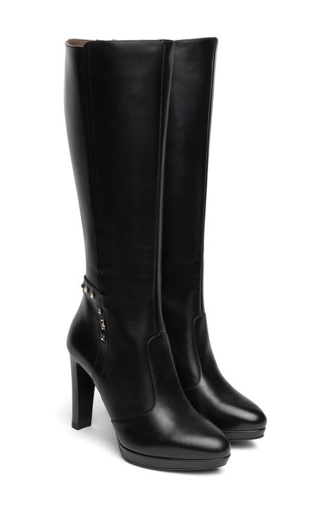 Studded Platform Tall Boot