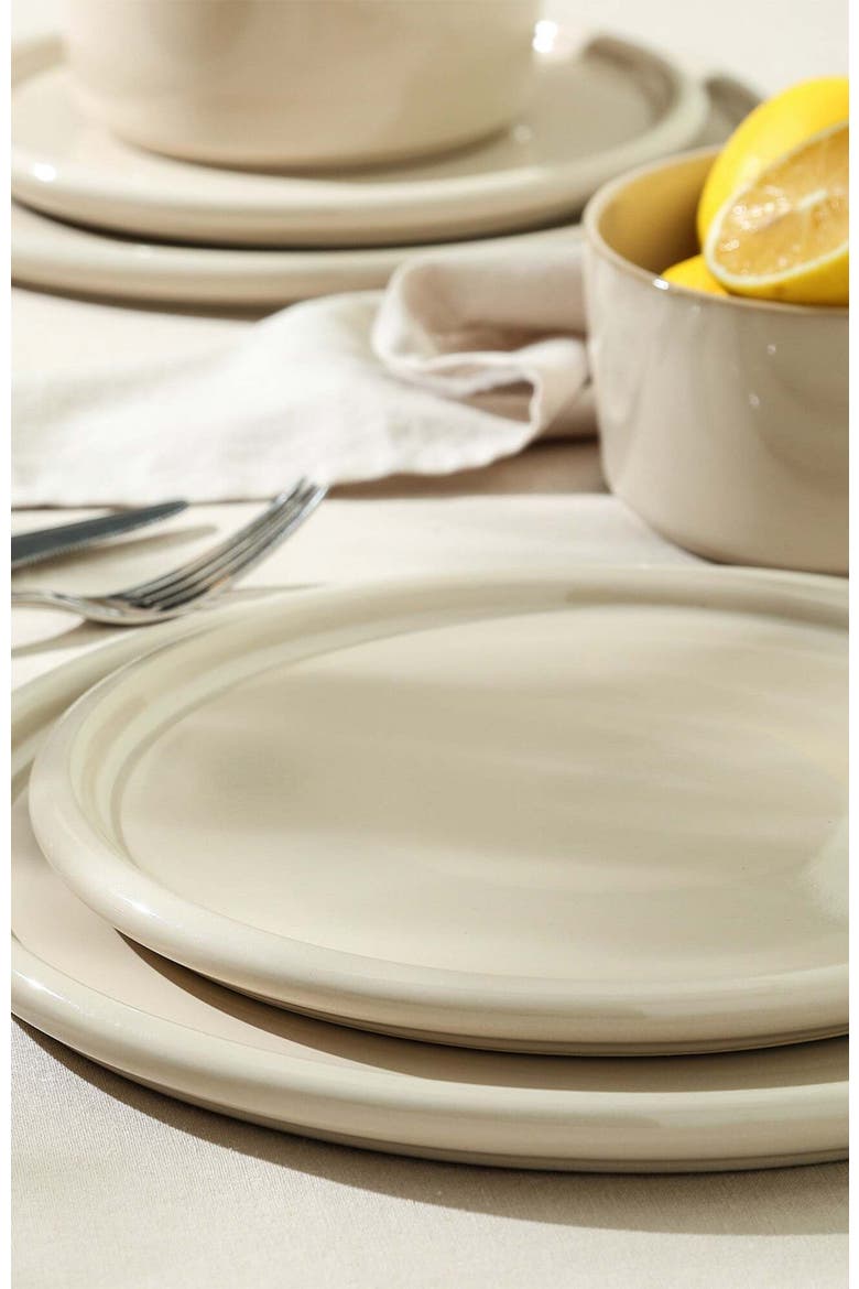 Eden Stoneware 24-Piece Dinnerware Set, Alternate, color, Beige