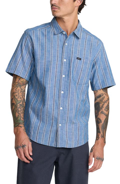 Denim Days Stripe Short Sleeve Button-Up Shirt