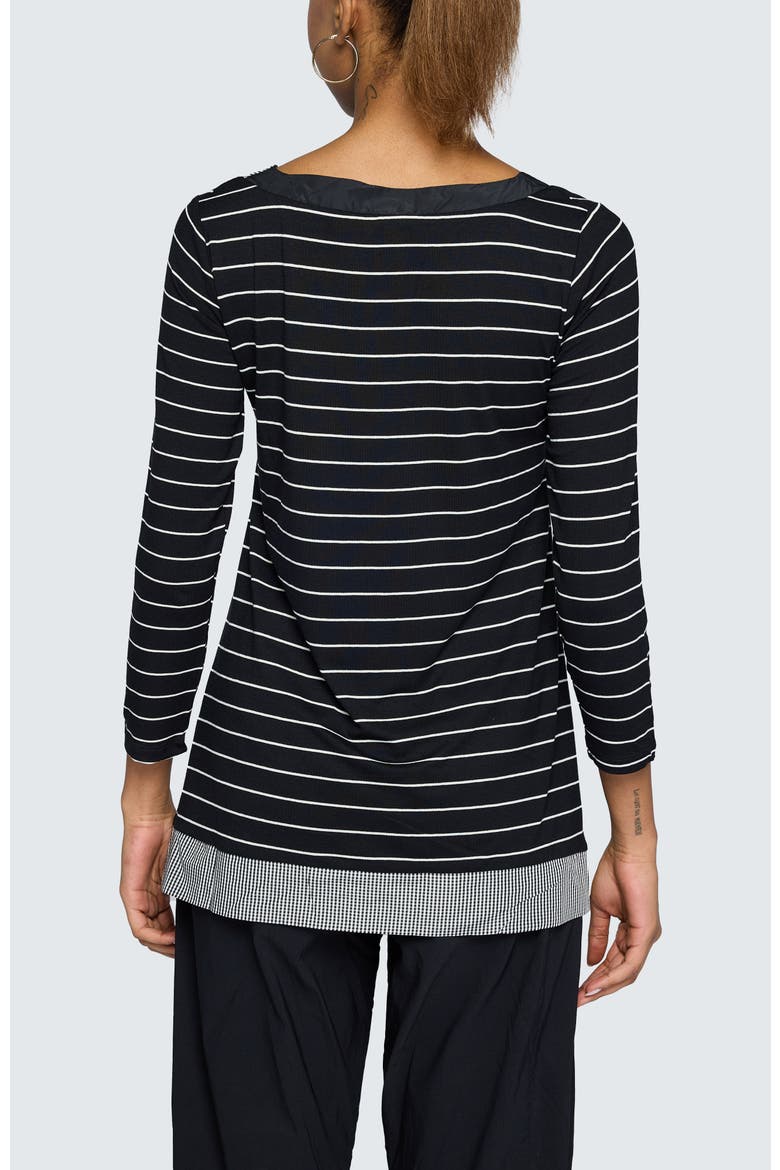 Nova Striped Viscose Jersey Blouse, Alternate, color, Black