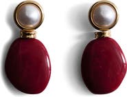 MANGO Faux Pearl Drop Earrings