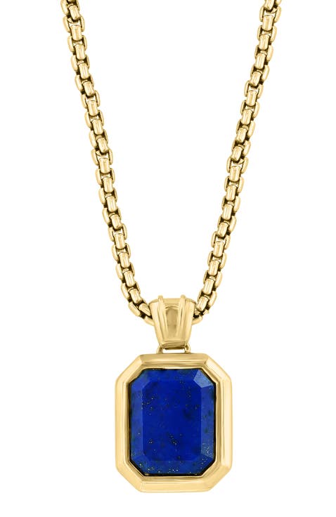 Lapis Lazuli Geometric Pendant in Gold-Plated Sterling Silver