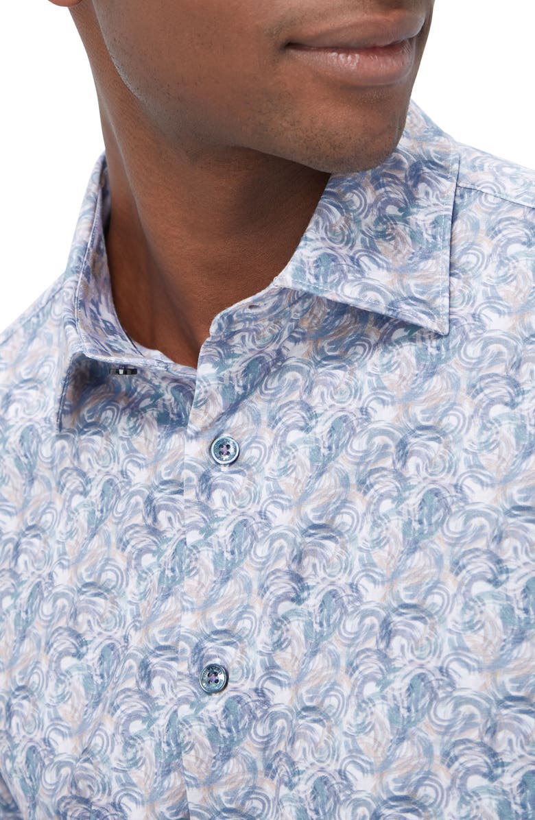 Bugatchi Jimmy OoohCotton<sup>®</sup> Abstract Print Button-Up Shirt, Alternate, color,