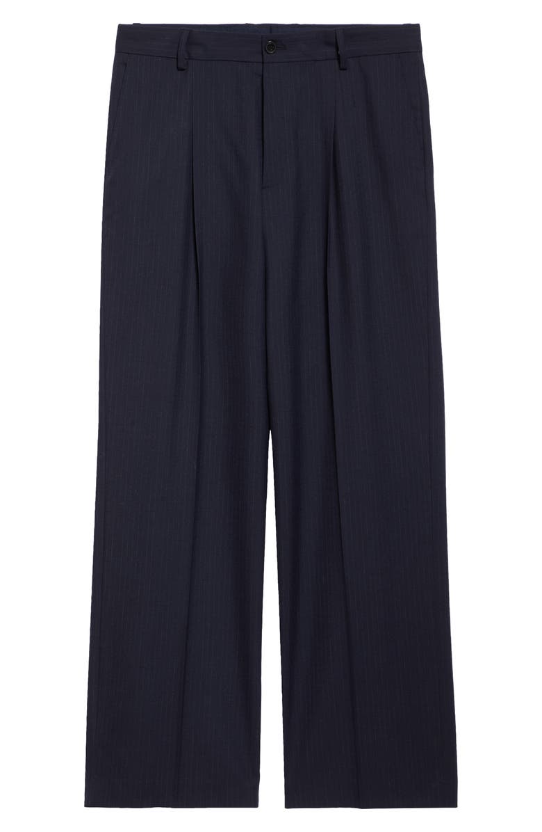 Dries Van Noten Penrud Pinstripe Pleated Wool Trousers, Alternate, color, 