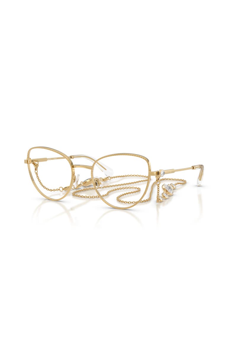 Swarovski 52mm Cat Eye optical glasses, Main, color, Gold