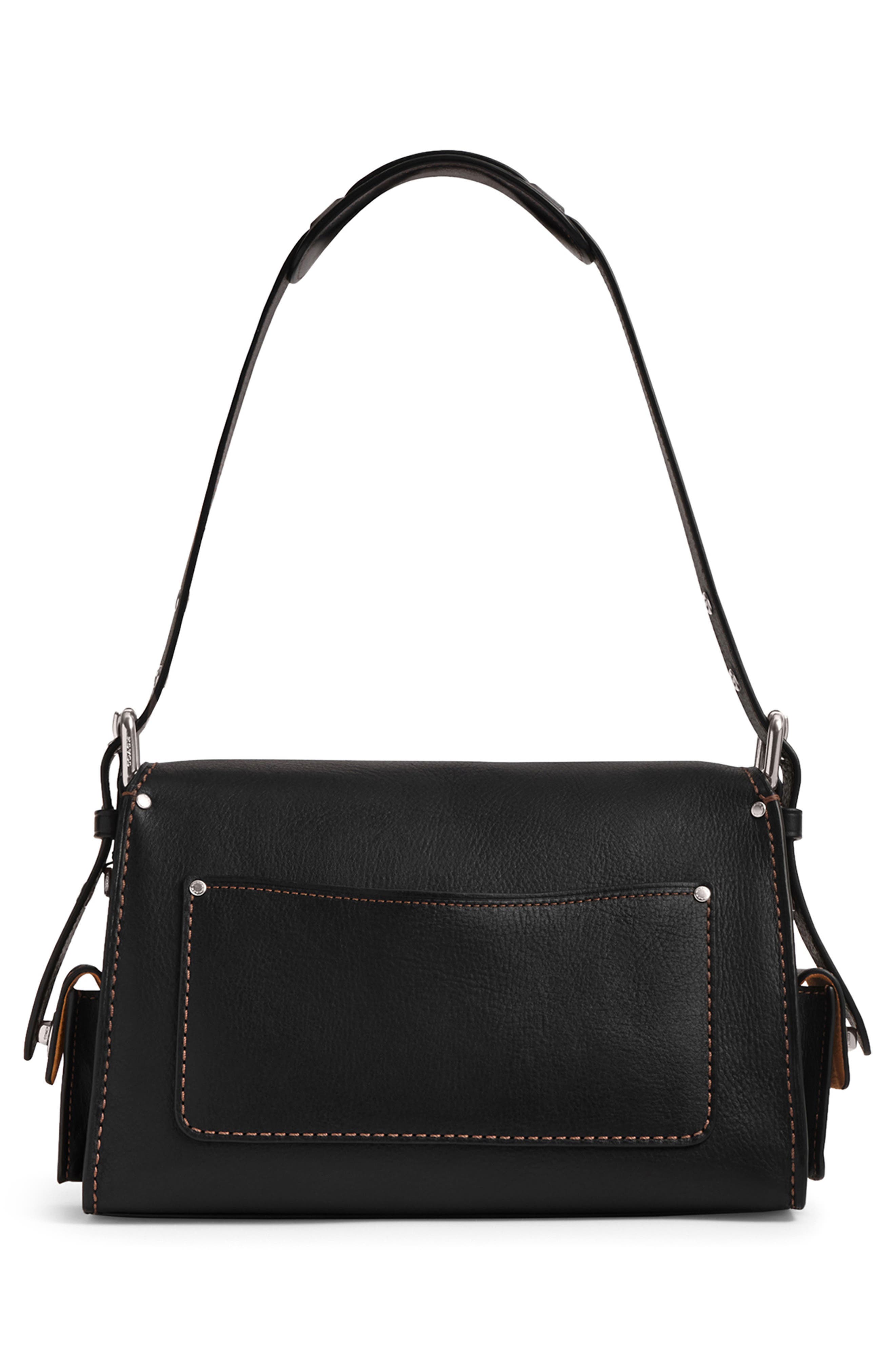 COACH Western Tabby Soft Cargo Leather Shoulder Bag, Alternate, color, Lh/Black