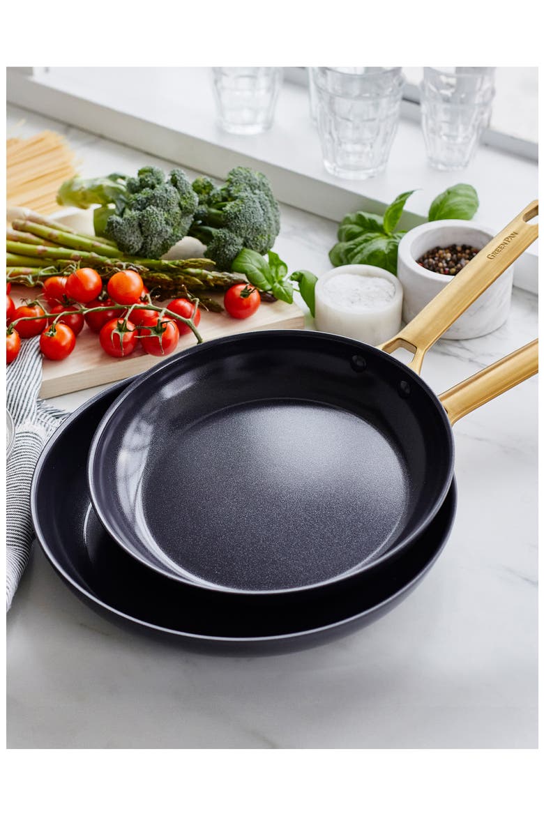 Reserve Set of 2 Ceramic Nonstick Frying Pans, Alternate, color, BLACK