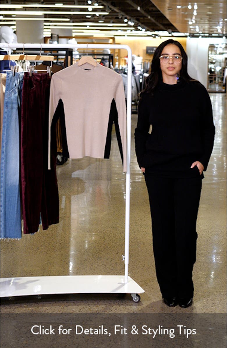 Colorblock Mock Neck Sweater, sales video thumbnail