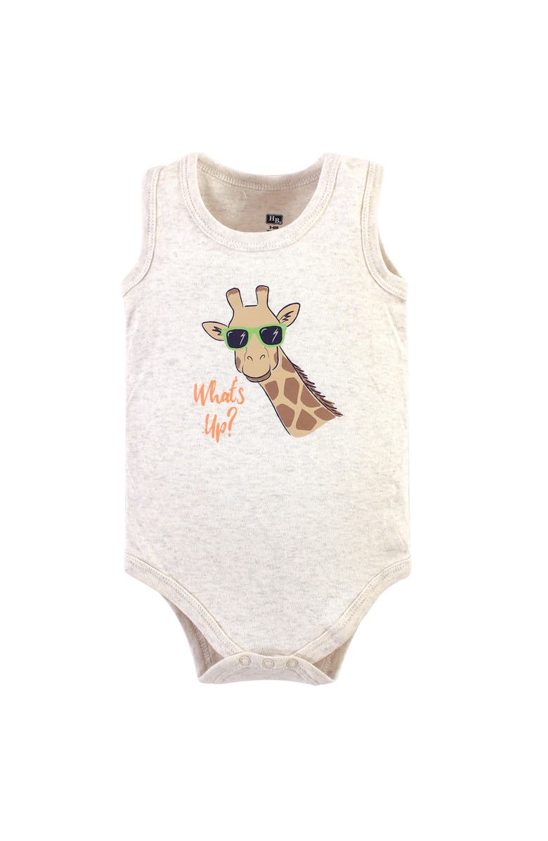Hudson Baby Cotton Tank-Style Bodysuits, Alternate, color, Wild Safari