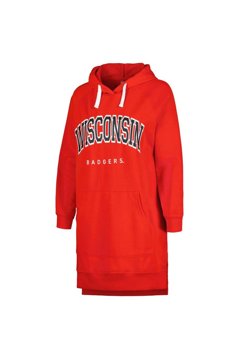 Women's Gameday Couture Red Wisconsin Badgers Take a Knee Raglan Hooded Sweatshirt Dress, Alternate, color, Red