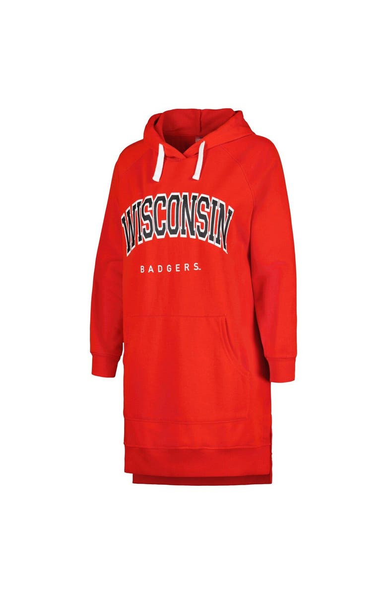 GAMEDAY COUTURE Women's Gameday Couture Red Wisconsin Badgers Take a Knee Raglan Hooded Sweatshirt Dress, Alternate, color, 