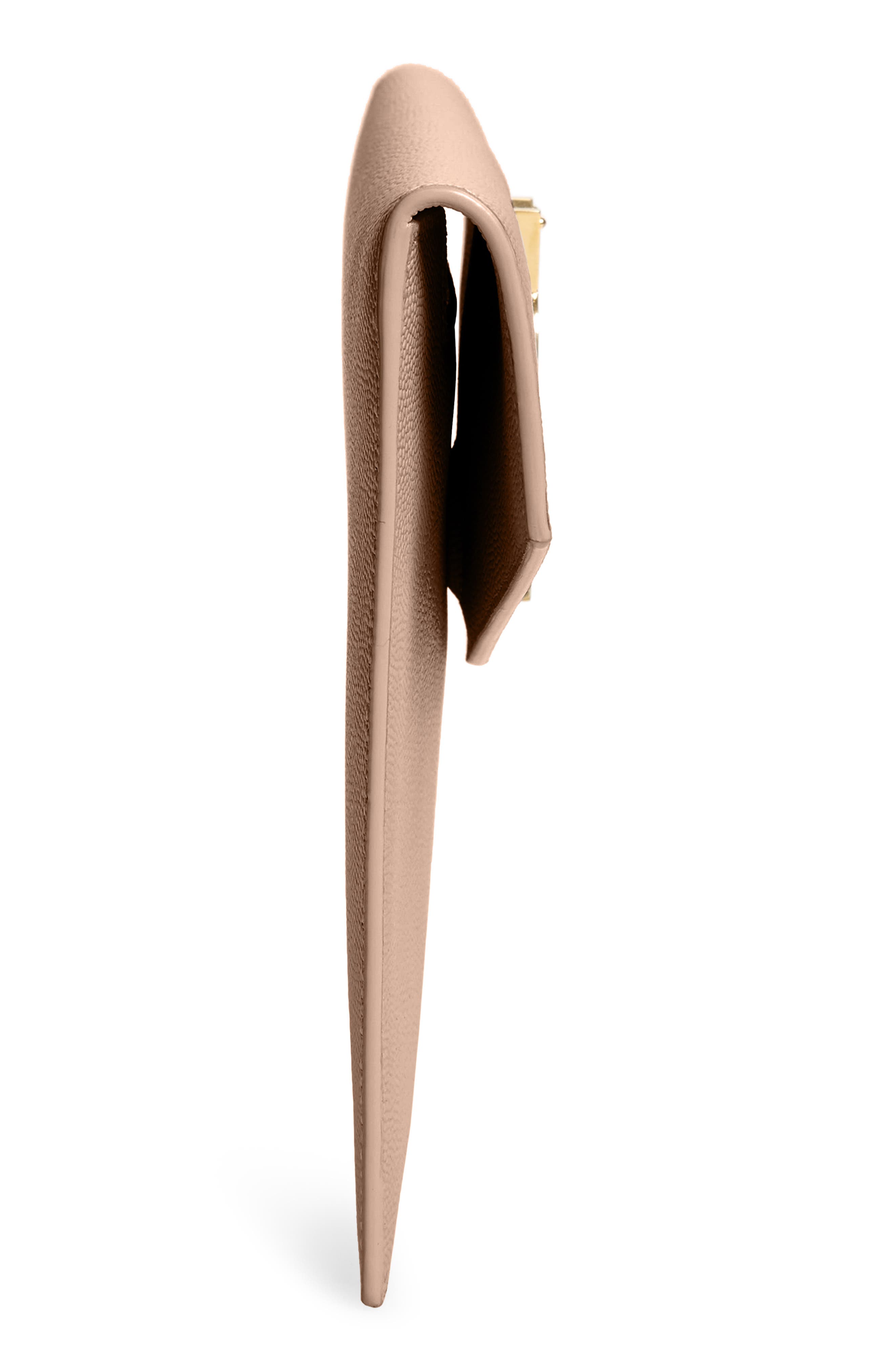 Uptown Calfskin Leather Envelope Clutch, Alternate, color, 2721 DARK BEIGE
