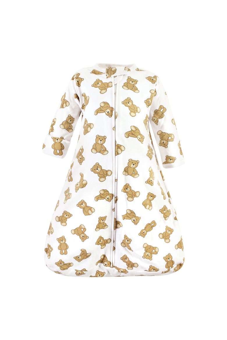 Cotton Long-Sleeve Wearable Sleeping Bag, Alternate, color, Teddy Bear Long Sleeve