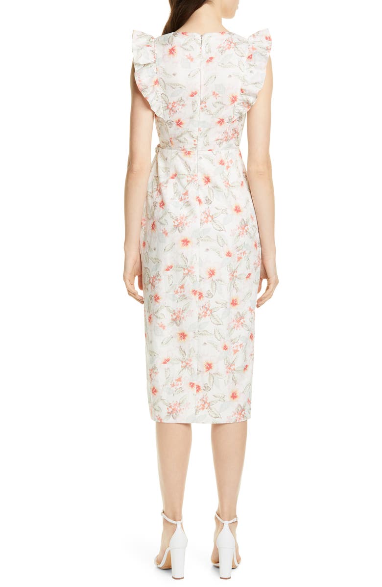 Rebecca Taylor Kamea Wrap Style Cotton & Linen Dress, Alternate, color, 