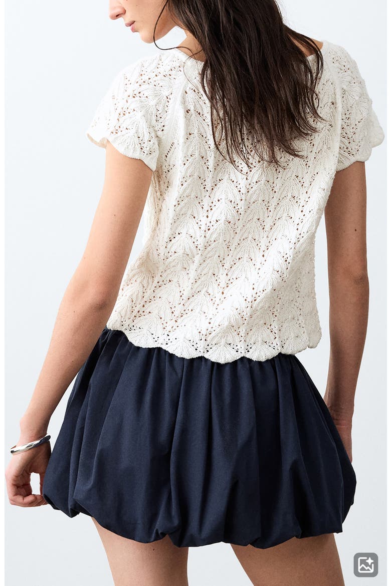 Open Stitch Knit Button-Up Shirt, Alternate, color, OFF WHITE