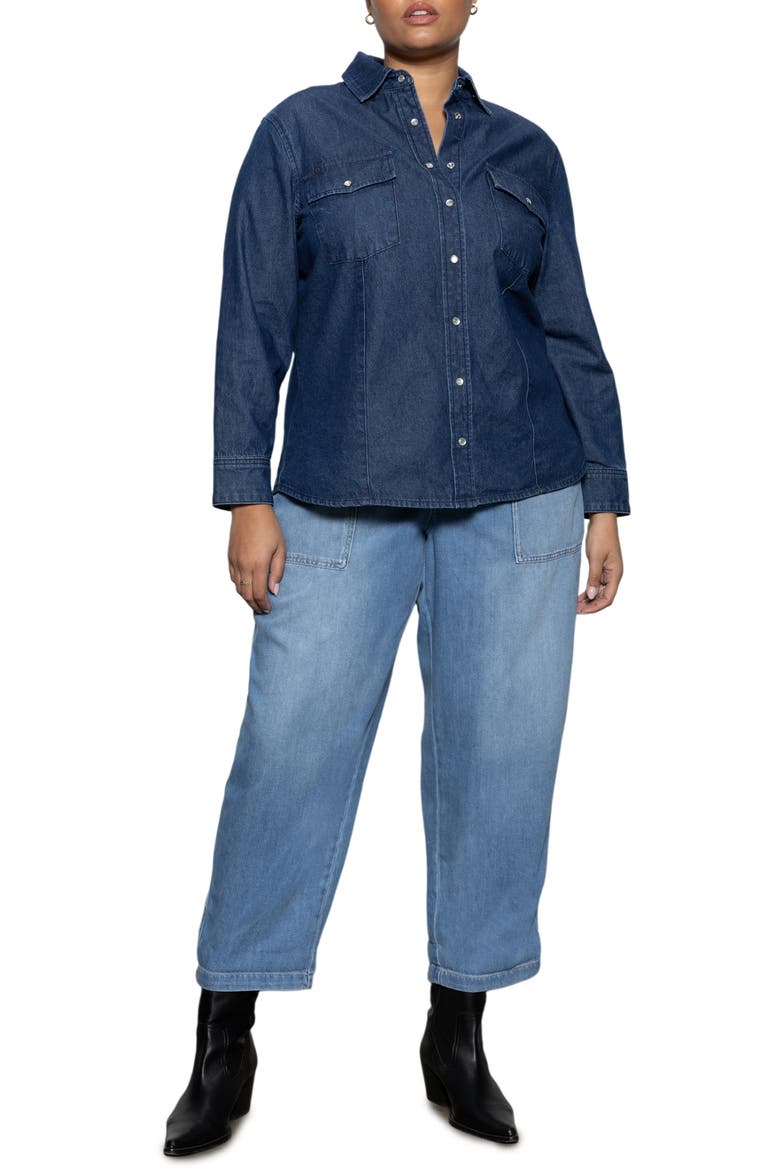 The Denim Western Shirt, Alternate, color, BLUE SLATE