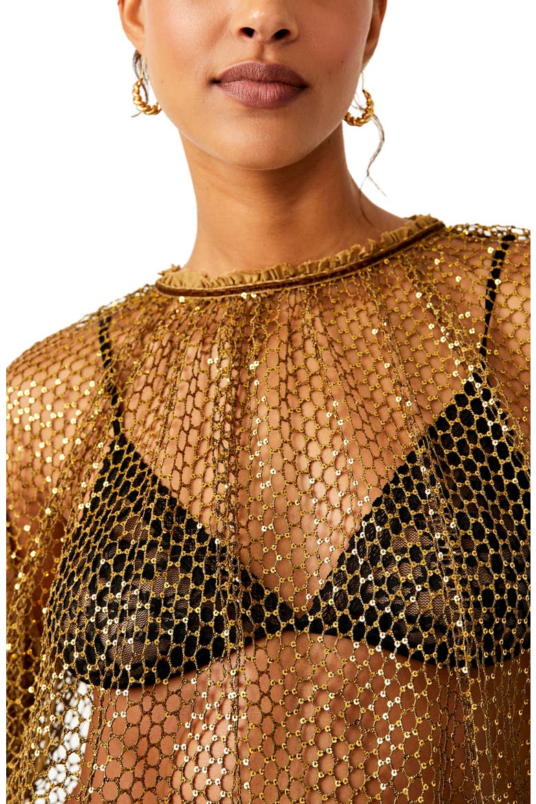 Sparks Fly Sheer Sequin Top, Alternate, color, OLIVE TAPENADE