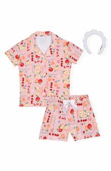 SLEEP ON IT Two-Piece Coat Short Pajamas & Headband Set