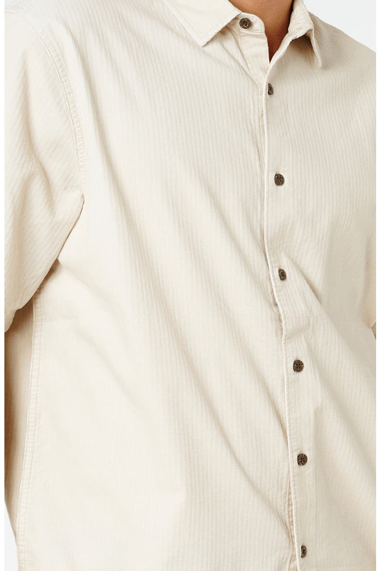 Premium Surf Oversize Short Sleeve Cotton Corduroy Button-Up Shirt, Alternate, color, BONE