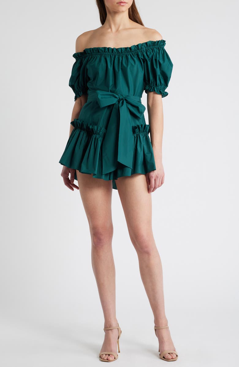 LoveShackFancy Estine Off the Shoulder Minidress, Main, color, 