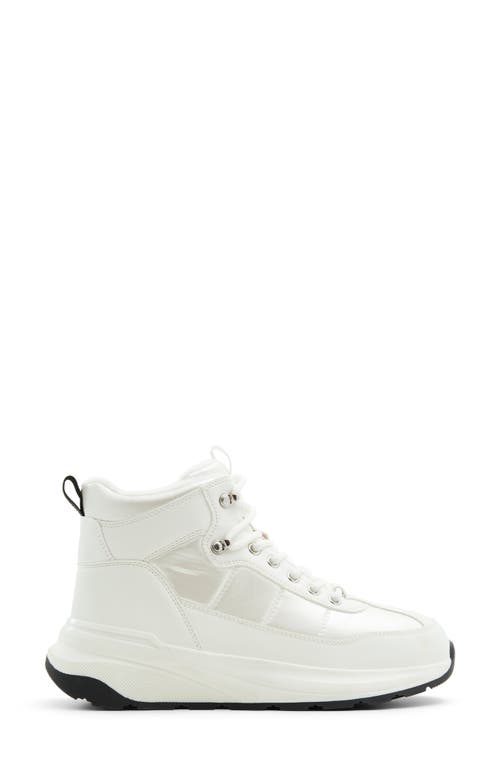Shop Aldo Priemeth Waterproof Faux Fur Bootie In White/black