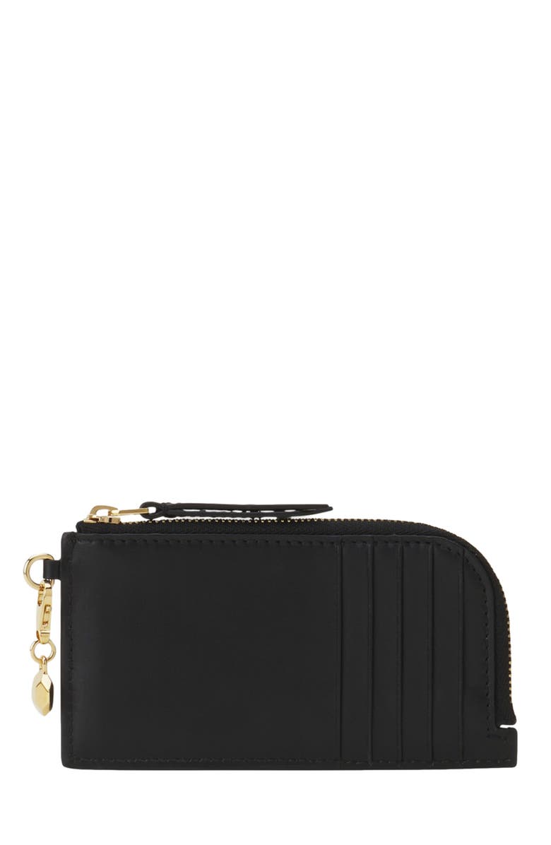 Lanvin Catch By Lanvin Leather Cardholder, Alternate, color, Black