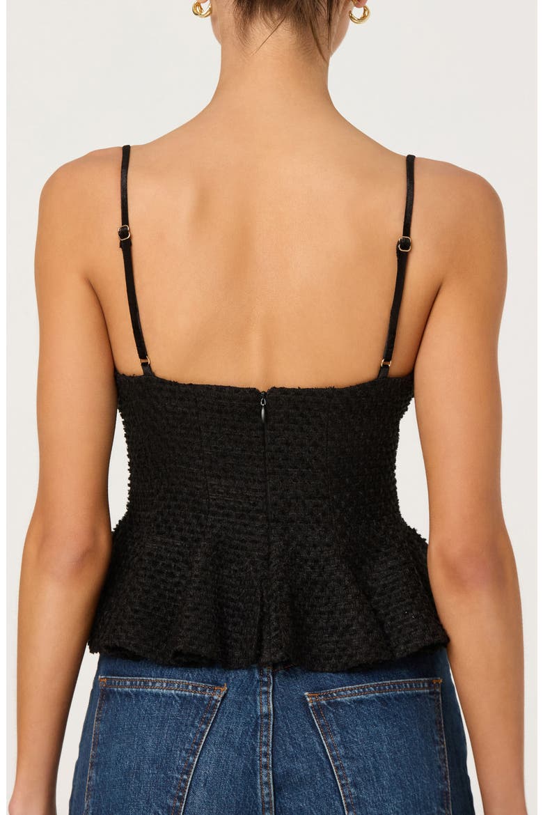 Paislee Texture Peplum Top, Alternate, color, BLACK