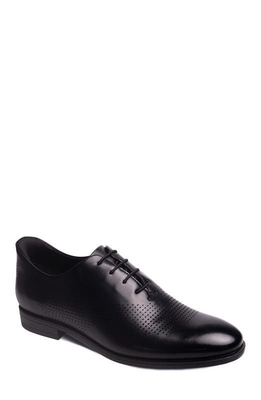Marc Joseph New York East Road Hands-Free Slip On Technology Perforated Dress Oxfords, Main, color, Black Napa Leather