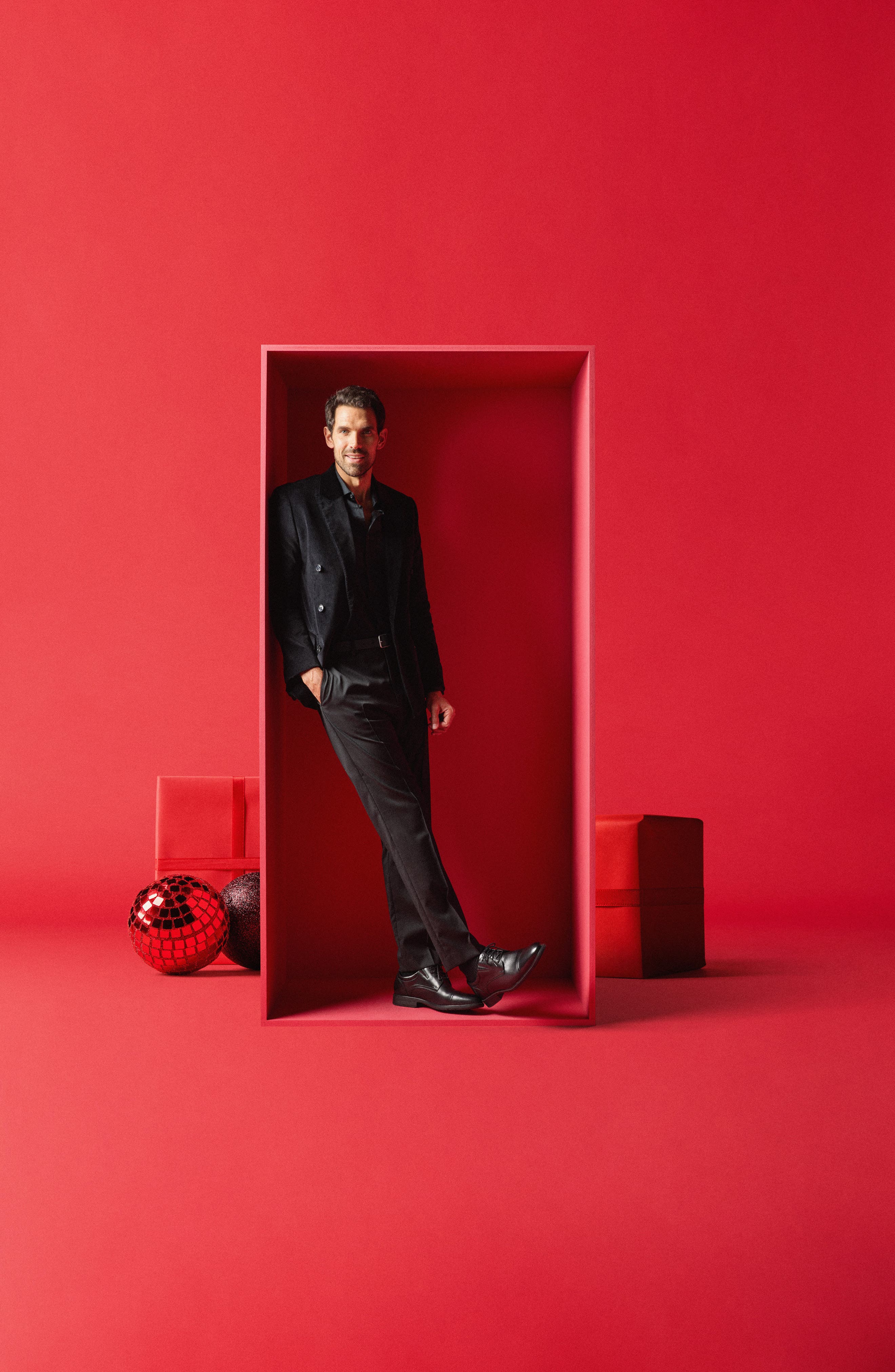 Clarks<sup>®</sup> Steadwell Cap Toe Derby, Alternate, color, Black Leather