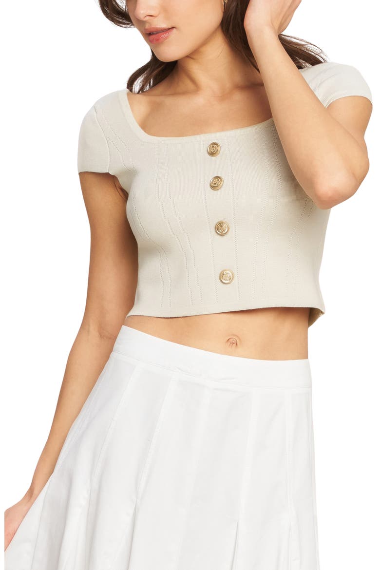 Square Neck Knit Crop Top, Main, color, OFF WHITE