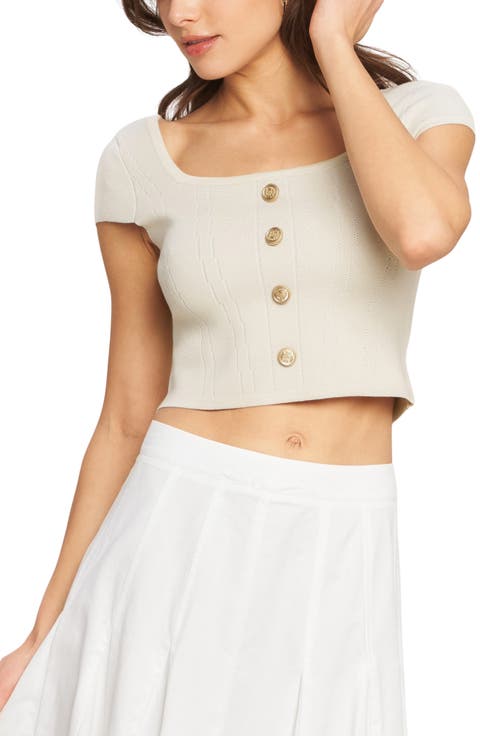 Square Neck Knit Crop Top