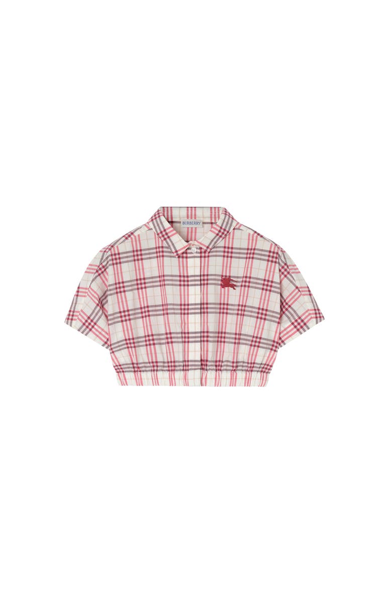 Burberry Check Cotton Shirt, Main, color, Aubergine Purple