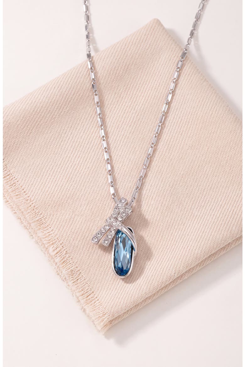 Dragonfly Egg Crystal Pendant Necklace, Alternate, color, Blue