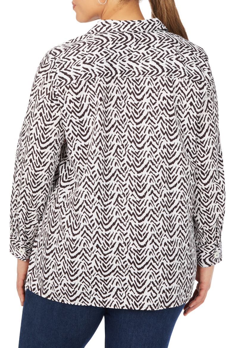 Rhett Animal Herringbone Button-Up Tunic Shirt, Alternate, color, DARK CHOCOLATE