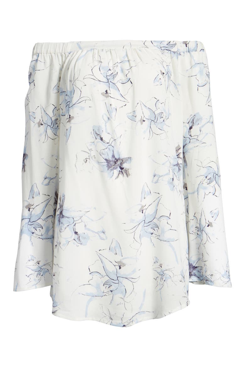 Off the Shoulder Tunic, Alternate, color, IVORY EGRET ABSTRACT FLORAL