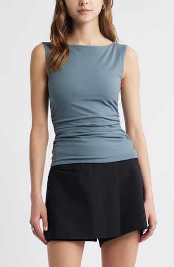 Open Edit Boat Neck Sleeveless Top