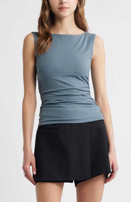 Open Edit Boat Neck Sleeveless Top